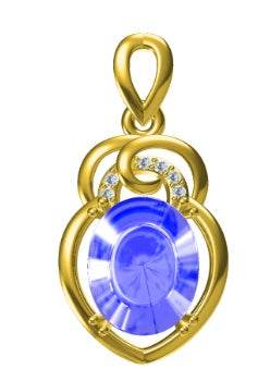 Platinum Semi Mount Pendant Setting Oval OV 10X8mm Diamond Accent DHJ