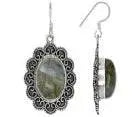 18K Gold Semi Mount Earrings Setting Oval OV 16X12mm Cabochon DHJ