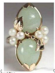 10K Gold Semi Mount Ring Setting Pear PE 17X13mm RD 5X5mm DHJ