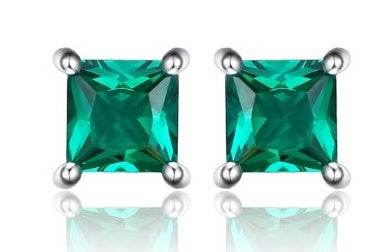 10K Gold Semi Mount Earrings Setting Princess SQ 4X4mm Simple Stud DHJ