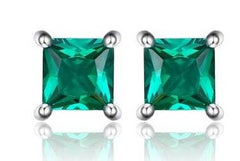 10K Gold Semi Mount Earrings Setting Princess SQ 4X4mm Simple Stud DHJ
