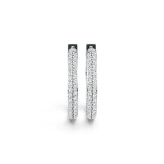10K Gold Hoop Earrings with White Topaz or Moissanite Moissanite Accent DHJ