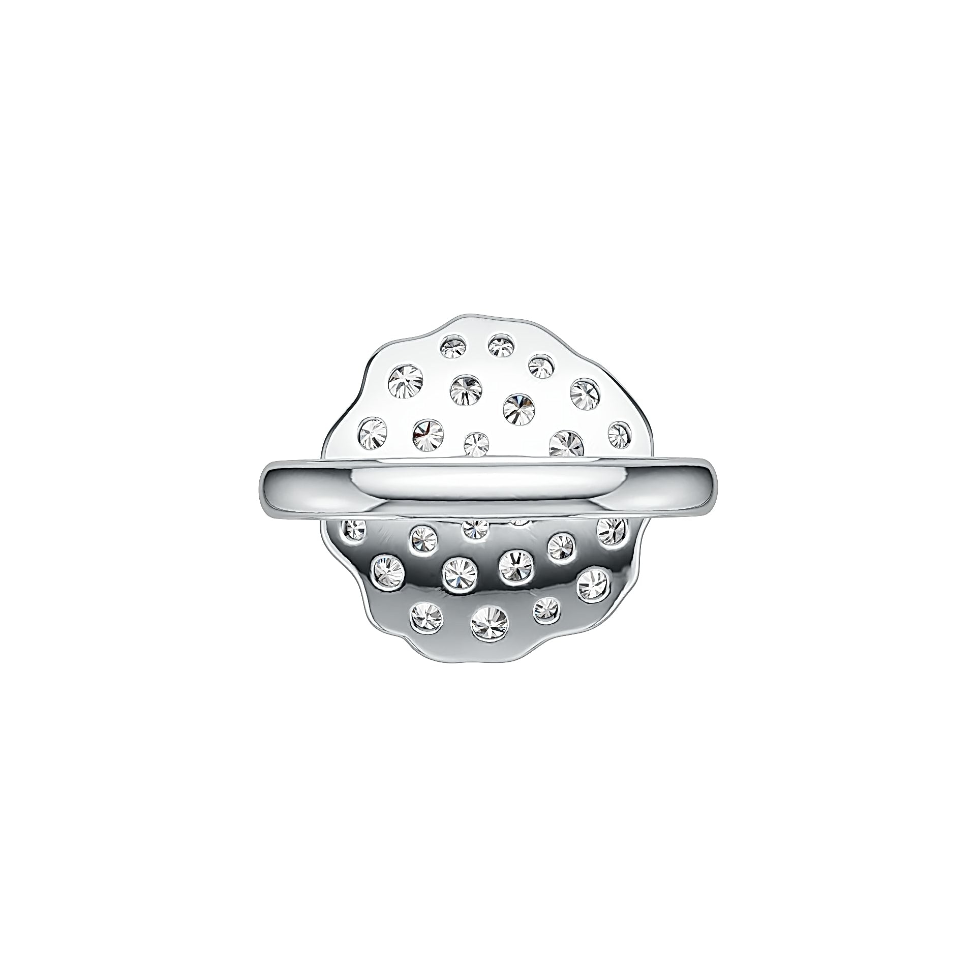 10K Gold Cluster Cocktail Ring with White Topaz or Moissanite Moissanite Accent DHJ