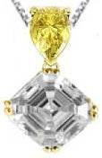 Platinum Semi Mount Pendant Setting Emerald OCT 7X7mm DHJ