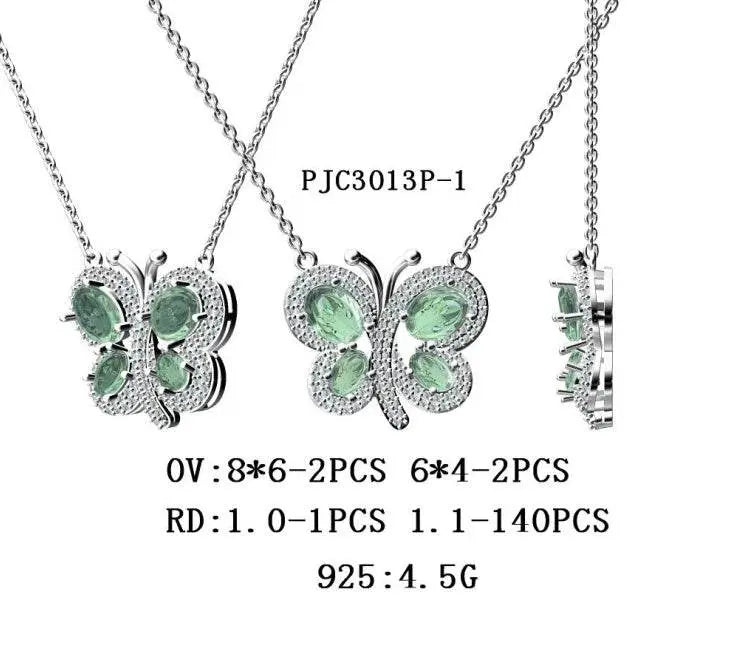 10K Gold Semi Mount Pendant Setting Oval OV 8X6mm OV 6X4mm Butterfly Theme Moissanite Accent DHJ