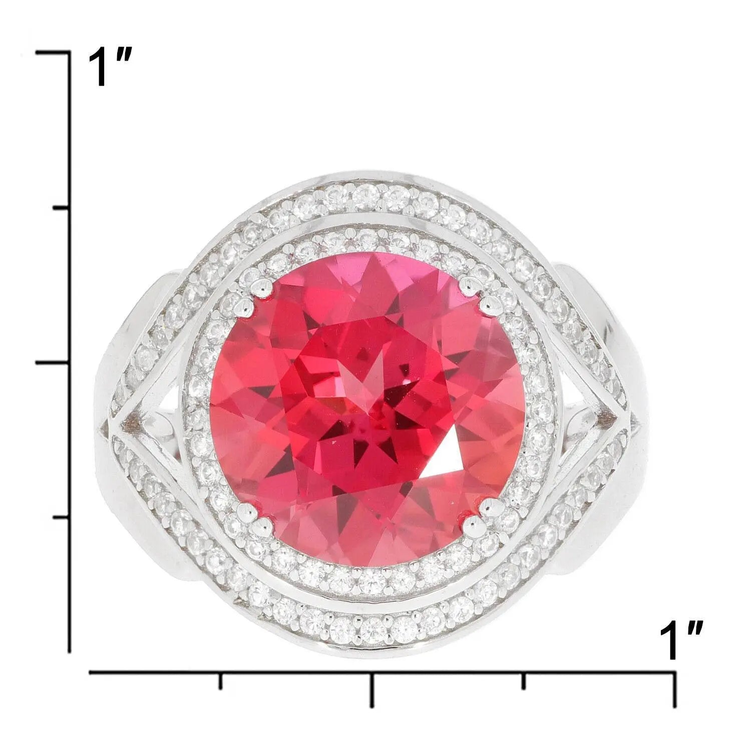 14K Gold Semi Mount Ring Setting Round RD 12x12mm Halo Split Shank Diamond Accent DHJ