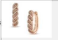 18K Gold Semi Mount Earrings Setting Round RD 1.5mm Diamond Accent DHJ