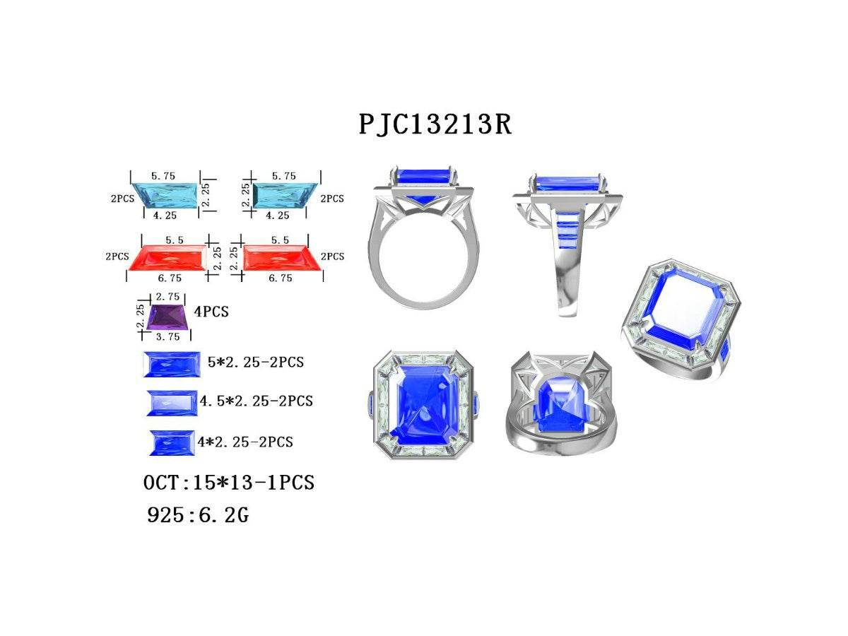 Platinum Semi Mount Ring Setting Emerald OCT 15x13mm DHJ
