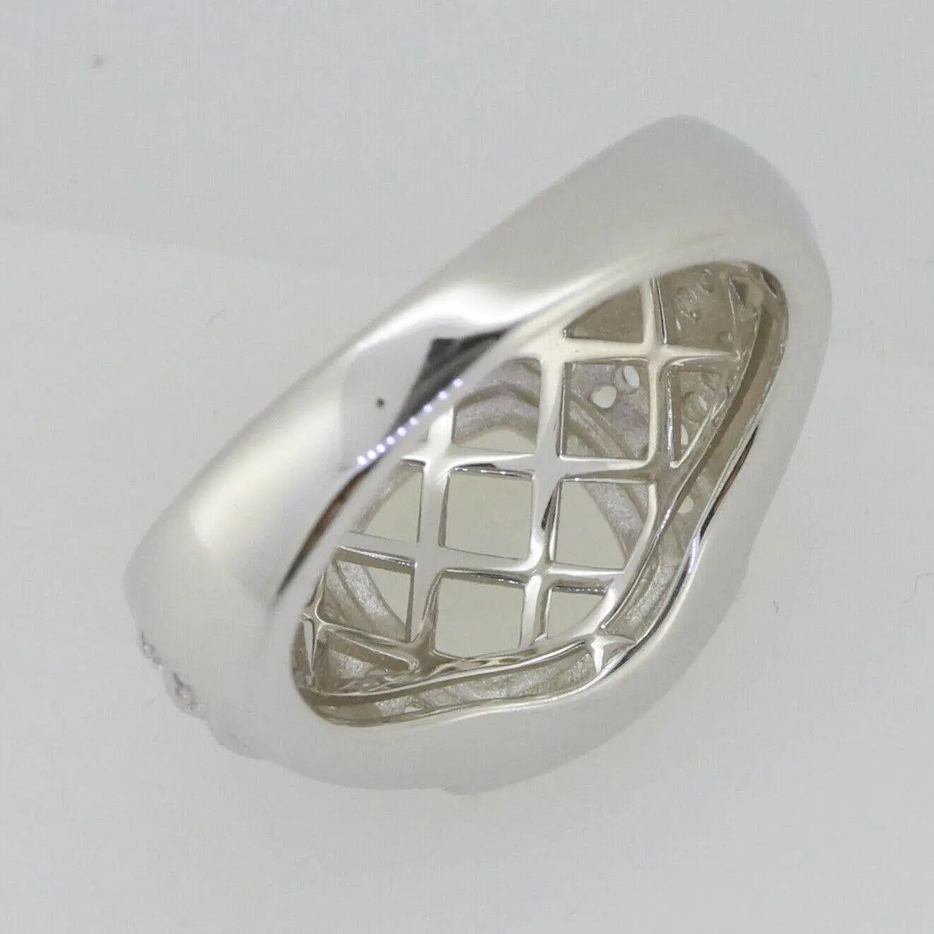 Men's Ring Settings Platinum Ring Mounting Cushion CU 8X8mm Diamond Accent DHJ