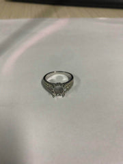 Platinum Semi Mount Ring Setting Oval OV 9x7mm Diamond Accent DHJ