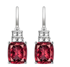 Platinum Semi Mount Earrings Setting Cushion CU 10X8mm Diamond Accent DHJ