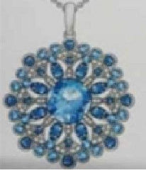 18K Gold Semi Mount Pendant Setting Cushion CU 10X8mm Diamond Accent DHJ