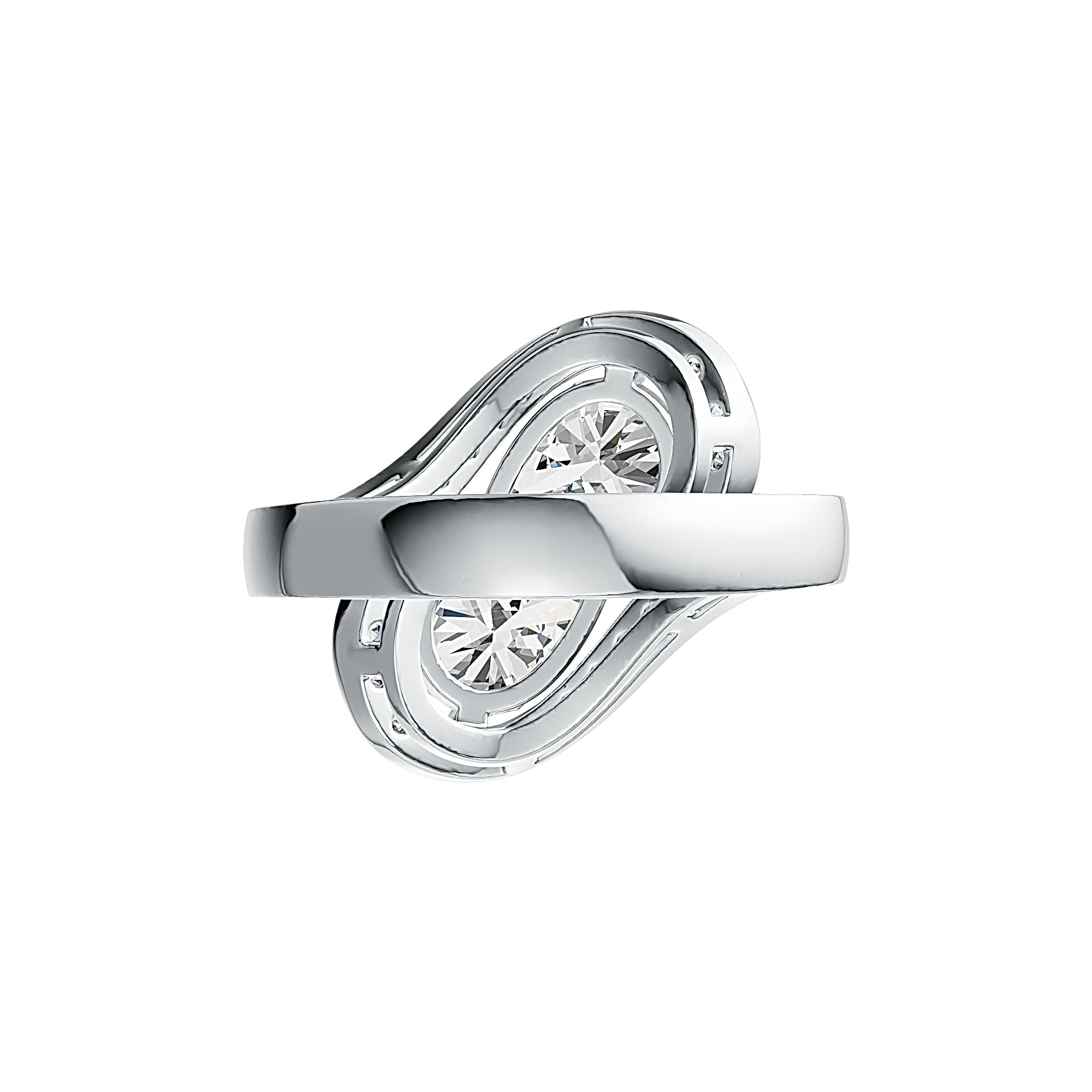 18K Gold Semi Mount Ring Setting Pear PE 8X6mm with White Topaz Diamond Accent DHJ