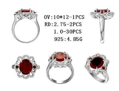 14K Gold Semi Mount Ring Setting Oval OV 12X10mm with White Topaz Diamond Accent DHJ