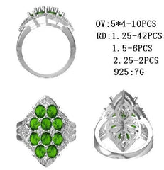 14K Gold Semi Mount Ring Setting Oval OV 5X4mm with White Topaz Diamond Accent DHJ