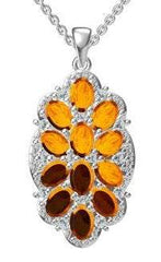 18K Gold Semi Mount Pendant Setting Oval OV 6X4mm Diamond Accent DHJ