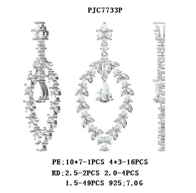 10K Gold Semi Mount Pendant Setting Pear PE 10X7mm with Moissanite Accent DHJ