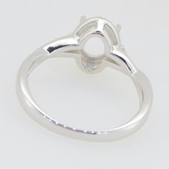 Platinum Semi Mount Ring Setting Oval OV 7x5mm cross shank Whit Diamond Accent Syzjewelry