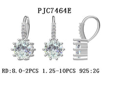 10K Gold Semi Mount Earrings Setting Round RD 8x8mm Moissanite Accent DHJ