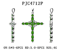 Platinum Semi Mount Pendant Setting Oval OV 5x3mm Cross Pendant Diamond Accent DHJ