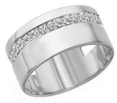 10K Gold Ring with or Moissanite Wedding Band Men's Ring Moissanite Accent DHJ