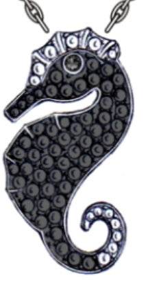 14K Gold Pendant Seahorse Theme with or Moissanite Diamond Accent DHJ