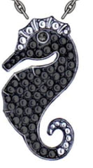 14K Gold Pendant Seahorse Theme with or Moissanite Diamond Accent DHJ