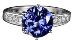 Platinum Semi Mount Ring Setting Round RD 8x8mm with Diamond Accent DHJ