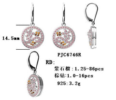 Platinum Floral Filigree Earrings with or Moissanite Diamond Accent DHJ