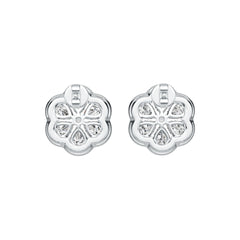 Platinum Semi Mount Earrings Setting Pear PE 4X3mm Diamond Accent DHJ