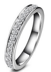 14K Gold Ring Half Eternity with or Moissanite Diamond Accent DHJ