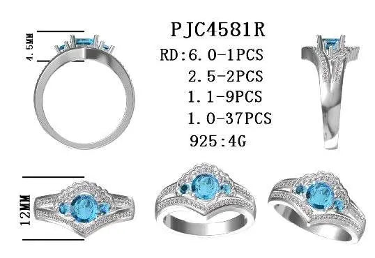 Platinum Semi Mount Ring Setting Round RD 6x6mm Diamond Accent DHJ