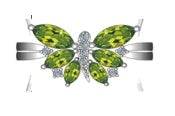 10K Gold Semi Mount Ring Setting Marquise MQ 8X4mm 6X3mm 5X2.5mm Butterfly Theme Moissanite Accent DHJ
