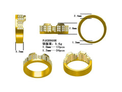 14K Gold Semi Mount Ring Setting Round RD 1.2mm Diamond Accent DHJ