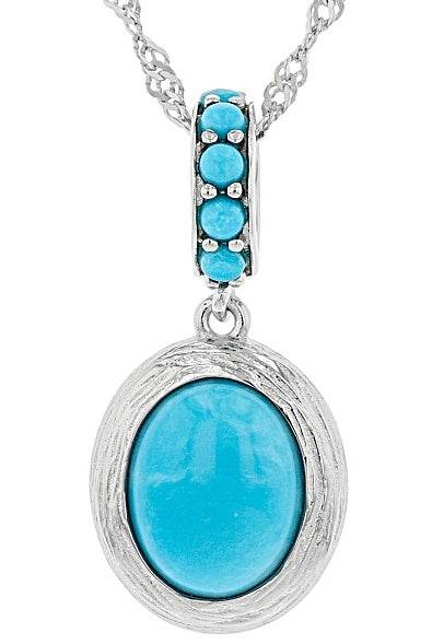 Platinum Semi Mount Pendant Setting Oval OV 10X8mm RD 2X2mm Cabochon DHJ