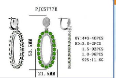 Platinum Semi Mount Earrings Setting Oval OV 4X3mm Diamond Accent DHJ