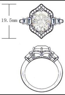 10K Gold Semi Mount Ring Setting Oval OV 12X10mm Moissanite Accent DHJ