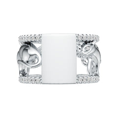 14K Gold Ring with or Moissanite Walking Panther Theme Diamond Accent DHJ