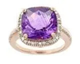 Platinum Semi Mount Ring Setting Cushion CU 12X12mm Halo Diamond Accent DHJ