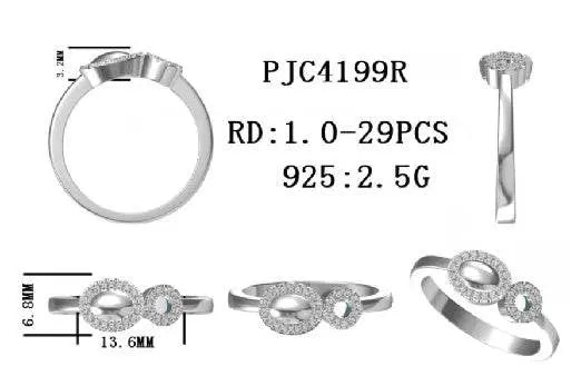 Platinum Semi Mount Ring Setting Round RD 1.0mm Diamond Accent DHJ