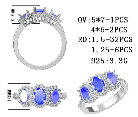 14K Gold Semi Mount Ring Setting Oval OV 7X5mm OV 6X4mm Diamond Accent DHJ