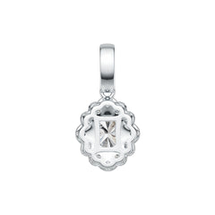 18K Gold Semi Mount Pendant Setting Cushion CU 8X6mm Diamond Accent DHJ