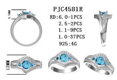 18K Gold Semi Mount Ring Setting Round RD 6x6mm Diamond Accent DHJ