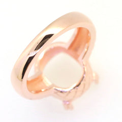 Art Deco 10K Gold Semi Mount Ring Setting CU Cushion 12x10mm Syzjewelry