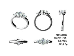 10K Gold Semi Mount Ring Setting Round RD 7x7mm Moissanite Accent DHJ