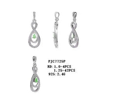 14K Gold Semi Mount Pendant Setting Pear PE 5X3mm with White Topaz Diamond Accent DHJ