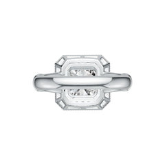 Platinum Semi Mount Ring Setting Emerald OCT 8X8mm Diamond Accent DHJ