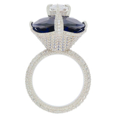 Platinum Semi Mount Ring Setting Oval OV 20X17mm MQ 12x6mm Diamond Accent Syzjewelry