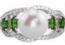 18K Gold Semi Mount Ring Setting Round RD 8.5mm Diamond Accent DHJ