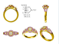 Platinum Semi Mount Ring Setting Round RD 2.5mm Diamond Accent DHJ